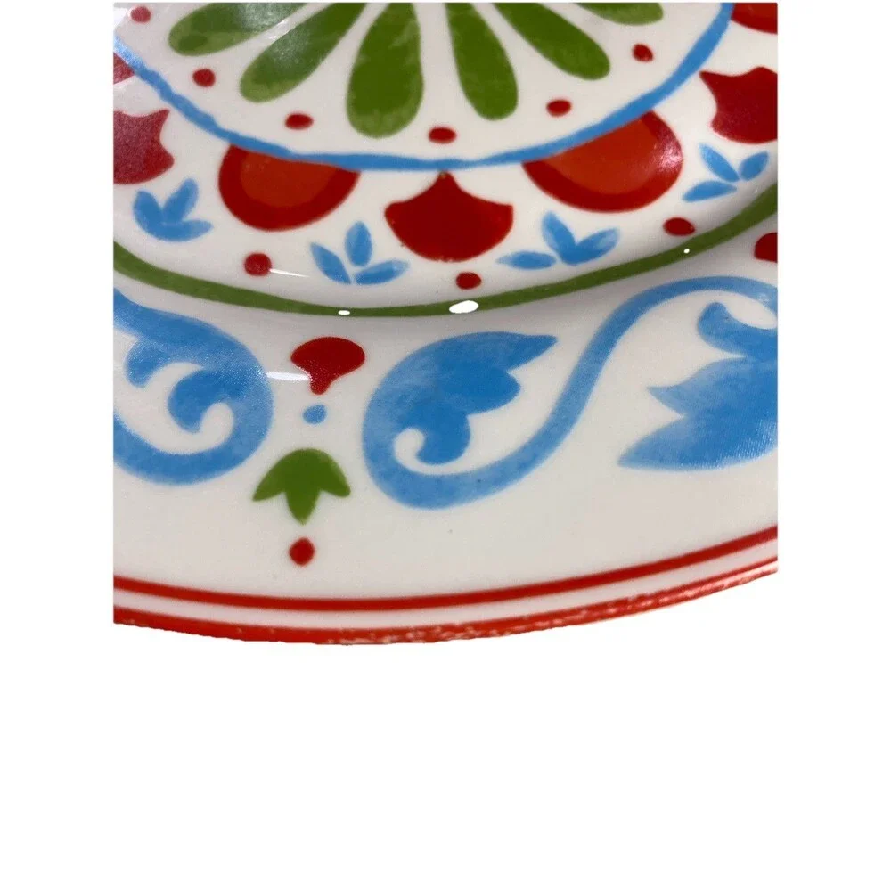 Dover & York Mediterranean Dinner Plates Set of 2 Colorful Spanish Ceramic